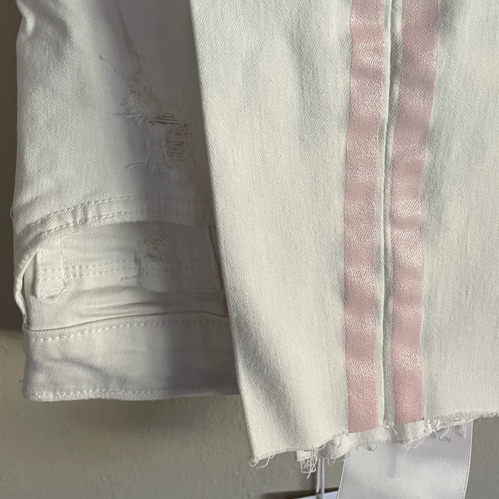 Edelman Pink Stripe Frayed Ankle Skinny Jeans 30 - Picture 8 of 15